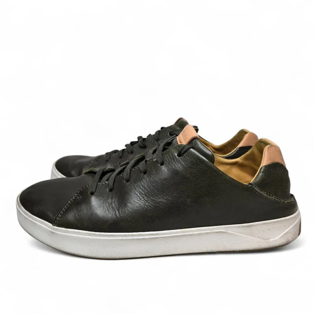 Olukai Panepo 'O Hunter Green‎ Leather Sneakers Men's Flip able Backs 10.5